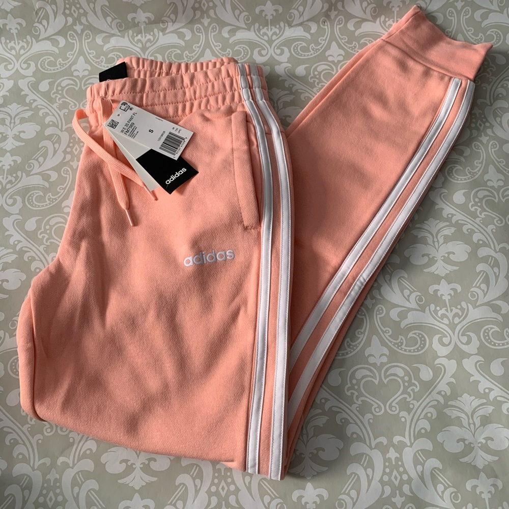 Slim fit three striped cotton blend jogger pants
